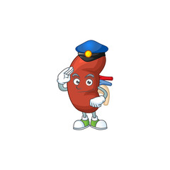 A dedicated Police officer of leaf human kidney mascot design style