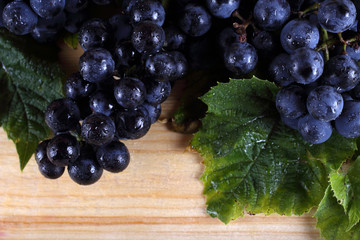Wine grape on table