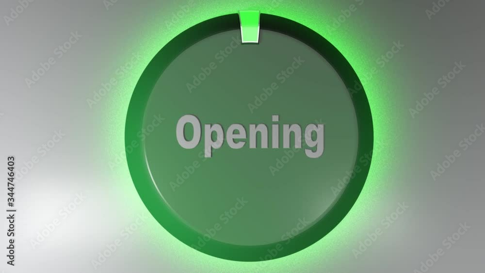 Poster a green circle icon with the write opening and a rotating cursor light - 3d rendering video clip