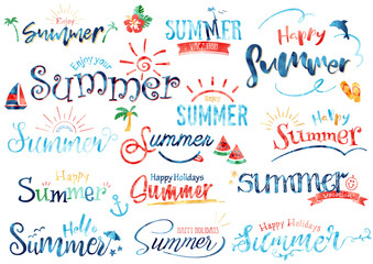 夏のタイトル文字水彩2