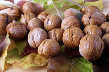 Walnuts on table