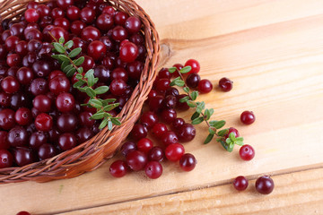 Cranberry on table