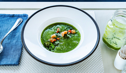 tasty vegan cream soup, top view