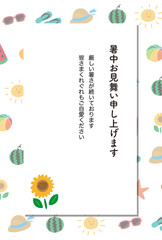 暑中見舞いのデザイン　夏の風物詩