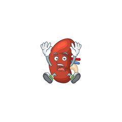 Leaf human kidney cartoon character design showing shocking gesture