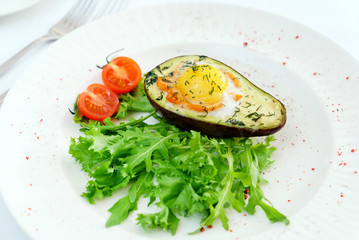 roasted avocado and fried egg