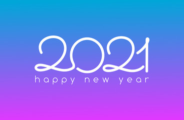 Happy New Year 2021 vector image, Happy New Year 2021