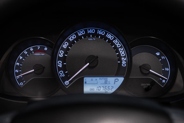 Car panel, digital bright speedometer, odometer and other tools.