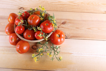 Tomatoes on table