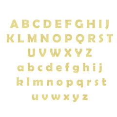 gold giltter textured lettering. giltter alphabet on white background. golden glitter text good for sale, holiday, voucher.