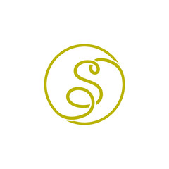 s letter script logo design