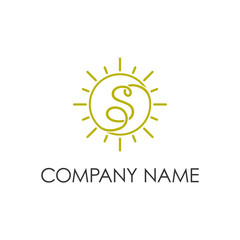 s letter logo with sun