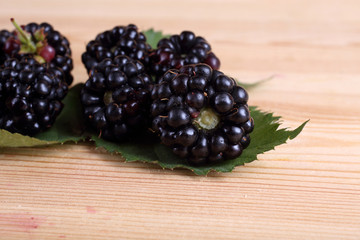 Blackberries on table