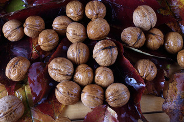 Walnuts on table