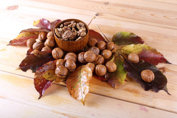 Walnuts on table