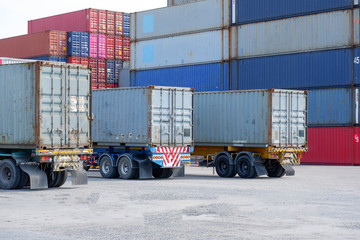Container transportation Truck rear view