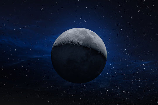 Blue background moon horizontal