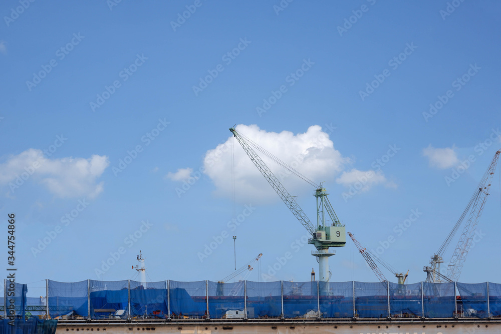 Canvas Prints Large crane in the shipyard