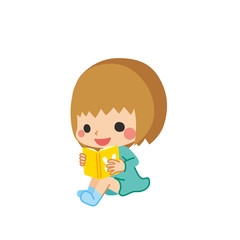 絵本を読んでいる小さな女の子