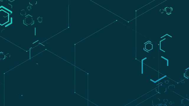 Futuristic hexagon trendy sci-fi technology blue background 4k