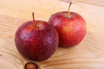 Apples on table