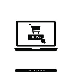 E commerce Shopping Online Icon Vector Illustration Logo Template