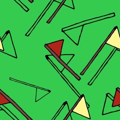 vector seamless pattern, check marks on a green background