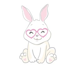 Cute Bunny.Hand drawn vector illustration.can be used for print design.