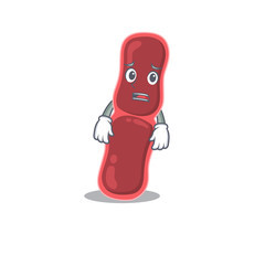 Cartoon design style of bacillus bacteria showing worried face