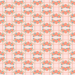 Obraz premium Cute seamless pattern naive colorful flower print. Rose background.