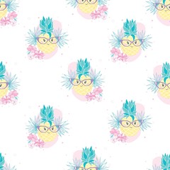 seamless pineapple pattern vector illustration