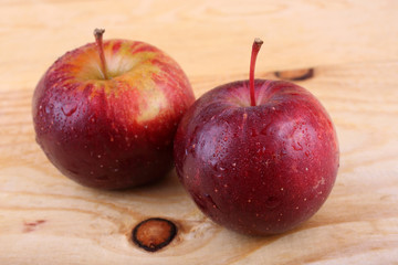 Apples on table