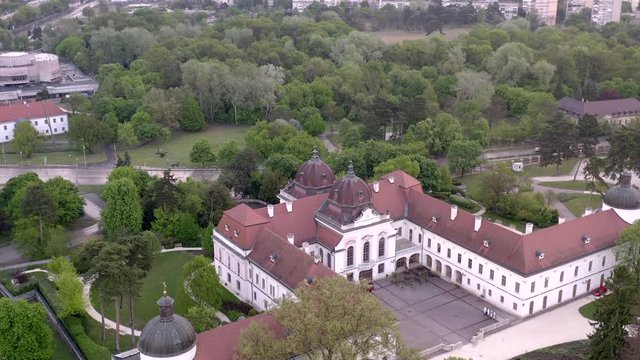 Hungary Godollo (G&ouml;d&ouml;llő).  Sissi queen summer palace.  Amazing aerial video about the Grassalkovich castle. Fantastic museum and event center is in there. Godolo is a cute city near by Budapest.