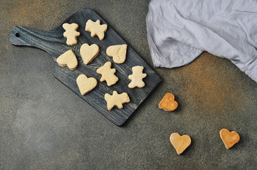 homemade cookies in the form of silver and figures