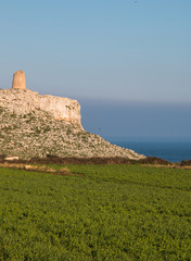 Watchtower near adriatic sea (San Emiliano tower), near Otranto in Salento, Italy
