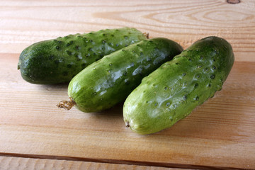 Cucumbers on table