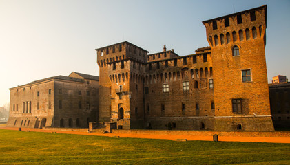 Medieval fortress, Gonzaga Saint George (Giorgio) castle in Italy, Mantua (Mantova)