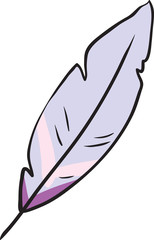 hand drawn bird feather - cartoon style object