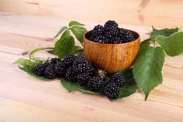Blackberries on table