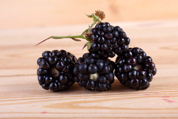 Blackberries on table
