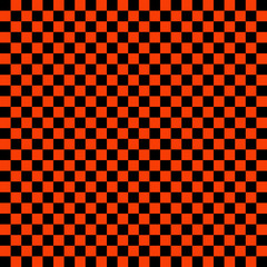 Abstract flat design chequered orange and black color, small square chequered pattern geometry cool background textures 
