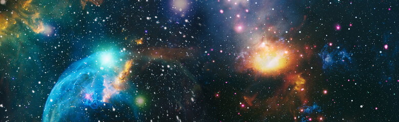 Panorama beautiful science fiction wallpaper. Elements of this image furnished by NASA