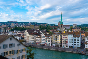 The city scape  of Zurich on the lindenhof.