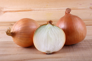 Onion on table