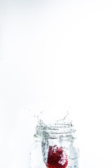 Water Splash With Red Strawberry
