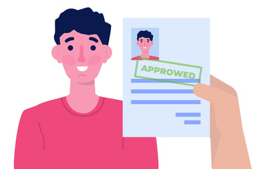 Job application Approved document paper. Vector illustration