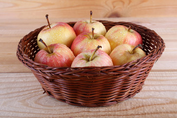 Apples on table