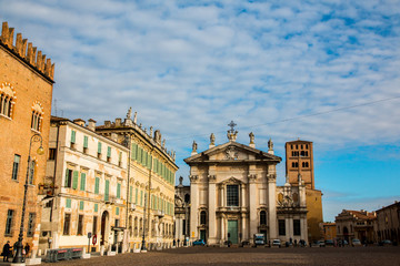 Naklejka premium View of Piazza Sordello in Mantua (Mantova), north Italy