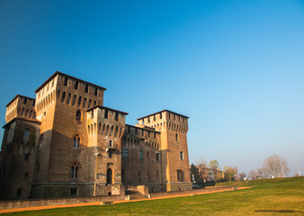 Medieval fortress, Gonzaga Saint George (Giorgio) castle in Italy, Mantua (Mantova)