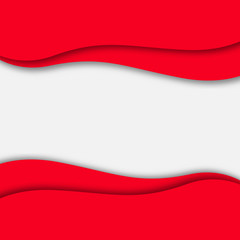 Abstract red background. Paper cut style with shadow. Space for text. Stock - Vector illustration.